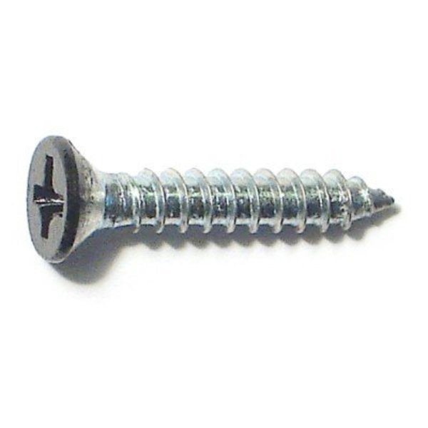 Midwest Fastener Wood Screw, #5, 3/4 in, Black Steel Flat Head Phillips Drive, 50 PK 79343